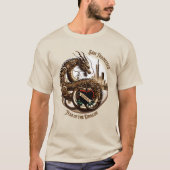 Steampunk Dragon met San Francisco Skyline T-shirt (Voorkant)