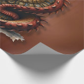 Steampunk Dragon naast een straatlamp. Cadeaupapier (Hoek)