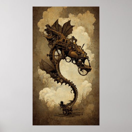 Steampunk Dragon Poster (Voorkant)
