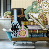 Steampunk Dragon Potions Boeken Douchegordijn