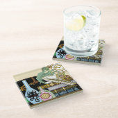 Steampunk Dragon Potions Boeken Glazen Onderzetter (Schuin)