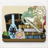 Steampunk Dragon Potions Boeken Muismat (Voorkant)