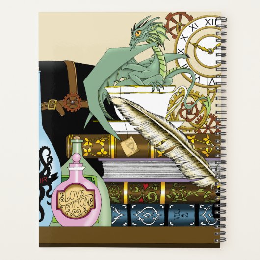 Steampunk Dragon Potions Boeken Planner (Achterkant)