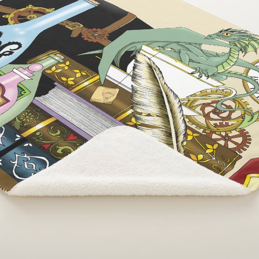 Steampunk Dragon Potions Boeken Sherpa Deken (3/4)