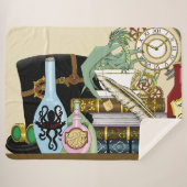 Steampunk Dragon Potions Boeken Sherpa Deken (Voorkant (horizontaal))