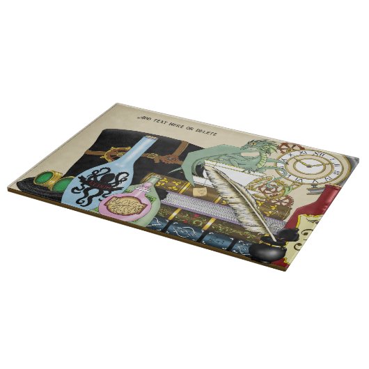 Steampunk Dragon Potions Boeken Snijplank (Hoek)