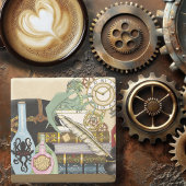 Steampunk Dragon Potions Boeken Stenen Onderzetter