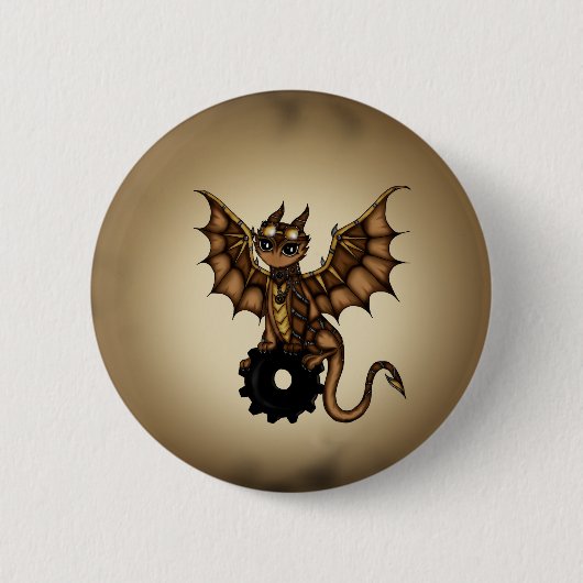 Steampunk Dragon Ronde Button 5,7 Cm (Voorkant)