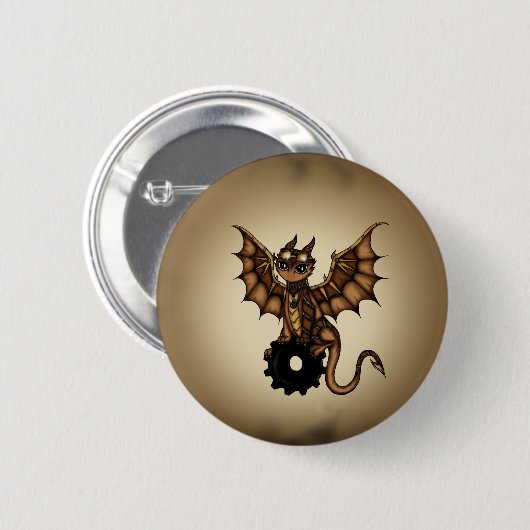 Steampunk Dragon Ronde Button 5,7 Cm (Voorkant /achterkant)