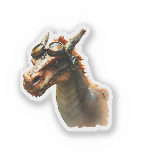 Steampunk Dragon Sticker (Voorkant)