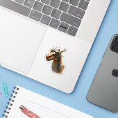 Steampunk Dragon Sticker (Laptop met iPhone)