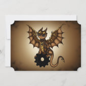 Steampunk Dragon-uitnodiging Kaart (Voorkant)