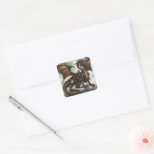Steampunk Dragon Vierkante Sticker (Envelop)