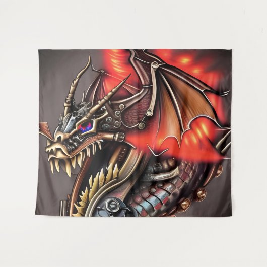 Steampunk Dragon Wandkleed (Voorkant (horizontaal))