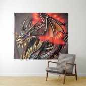 Steampunk Dragon Wandkleed (In Situ (horizontaal))