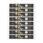 Steampunk Dragonflies op bruine gestreepte achterg (Vel)