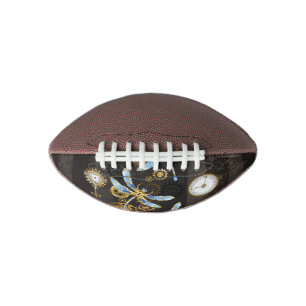 Steampunk Dragonflies op bruine gestreepte achterg American Football