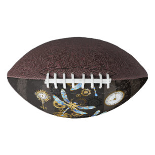 Steampunk Dragonflies op bruine gestreepte achterg American Football