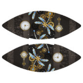 Steampunk Dragonflies op bruine gestreepte achterg American Football (Panelen)