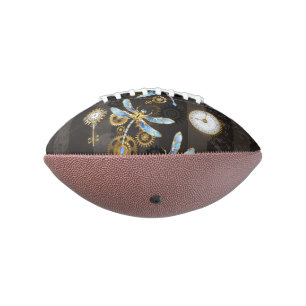 Steampunk Dragonflies op bruine gestreepte achterg American Football