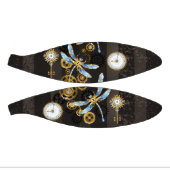 Steampunk Dragonflies op bruine gestreepte achterg Basketbal (Panelen)