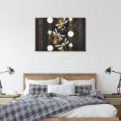 Steampunk Dragonflies op bruine gestreepte achterg Canvas Afdruk (Insitu (Slaapkamer))