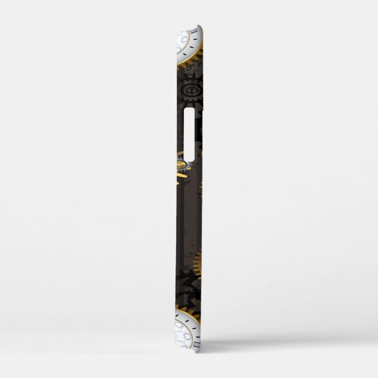 Steampunk Dragonflies op bruine gestreepte achterg Case-Mate iPhone Case (Achterkant / Rechts)