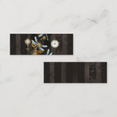 Steampunk Dragonflies op bruine gestreepte achterg Contactkaartje (Voorkant / Achterkant)