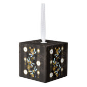 Steampunk Dragonflies op bruine gestreepte achterg Decoratie (Achter hoekig)