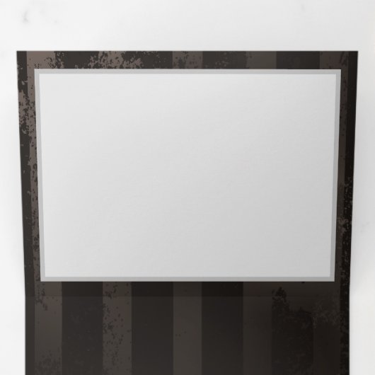 Steampunk Dragonflies op bruine gestreepte achterg Drieluik Aankondiging (Binnenzijde eerst)