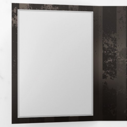 Steampunk Dragonflies op bruine gestreepte achterg Drieluik Aankondiging (Binnenzijde eerst)