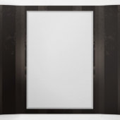 Steampunk Dragonflies op bruine gestreepte achterg Drieluik Aankondiging (Binnenkant midden)