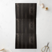 Steampunk Dragonflies op bruine gestreepte achterg Drieluik Uitnodiging (Binnen)