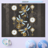 Steampunk Dragonflies op bruine gestreepte achterg Flyer (Enkel)