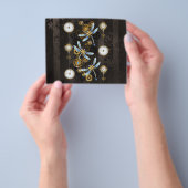 Steampunk Dragonflies op bruine gestreepte achterg Flyer (Hand)