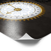 Steampunk Dragonflies op bruine gestreepte achterg Foto Afdruk (Hoek)