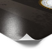 Steampunk Dragonflies op bruine gestreepte achterg Foto Afdruk (Hoek)