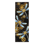 Steampunk Dragonflies op bruine gestreepte achterg Foto Afdruk (Voorkant)
