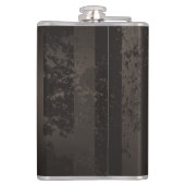 Steampunk Dragonflies op bruine gestreepte achterg Heupfles (Achterkant)