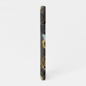 Steampunk Dragonflies op bruine gestreepte achterg iPhone Hoesje (Rechterkant)