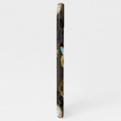 Steampunk Dragonflies op bruine gestreepte achterg iPhone Hoesje (Rechterkant)