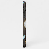 Steampunk Dragonflies op bruine gestreepte achterg iPhone Hoesje (Linkerkant)