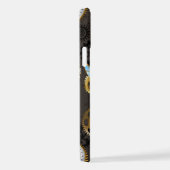 Steampunk Dragonflies op bruine gestreepte achterg iPhone Hoesje (Rechterkant)