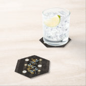 Steampunk Dragonflies op bruine gestreepte achterg Kartonnen Onderzetters (Insitu)