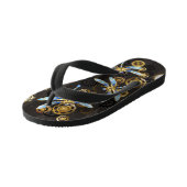 Steampunk Dragonflies op bruine gestreepte achterg Kinder Teenslippers (Schuin)