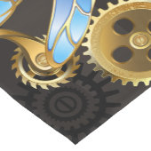 Steampunk Dragonflies op bruine gestreepte achterg Korte Tafelloper (Hoek)