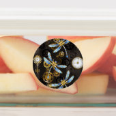 Steampunk Dragonflies op bruine gestreepte achterg Labels (Aangebracht)