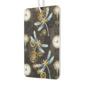 Steampunk Dragonflies op bruine gestreepte achterg Luchtverfrisser (Links)