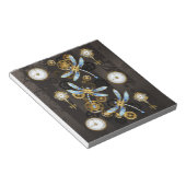 Steampunk Dragonflies op bruine gestreepte achterg Notitieblok (Schuin)
