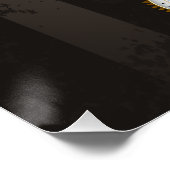 Steampunk Dragonflies op bruine gestreepte achterg Perfect Poster (Hoek)